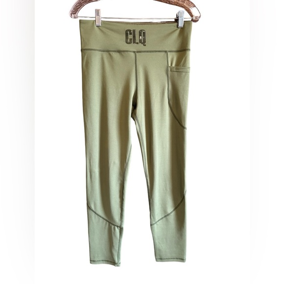CLIQUE Woman's Olive Workout Leggings, Size 10 - Picture 3 of 9